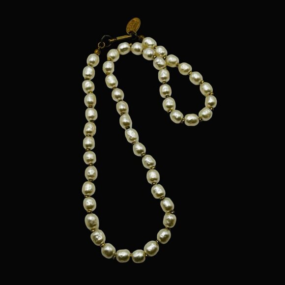 Vintage Signed Miriam Haskell Niki Pearl Choker Length Necklace - Picture 1 of 6